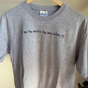 Hanes Heather Gray Men's Tee with Quote